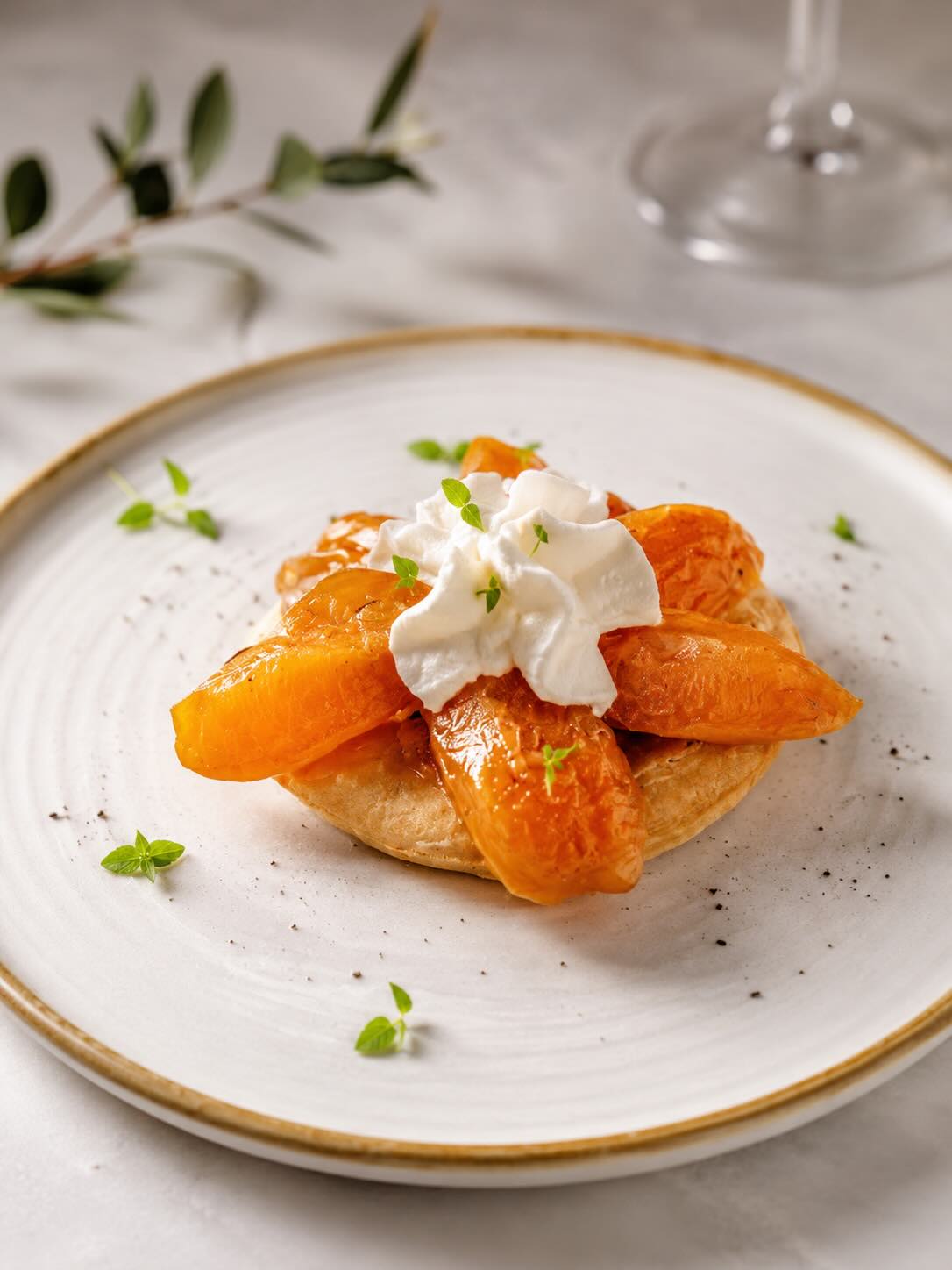 Tarte abricots rôtis thym